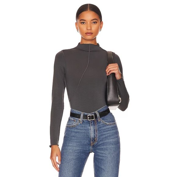 The Line by K Zane Top in Deep Grey Long Sleeve - Picture 1 of 4